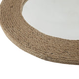 ZNTS Natural Jute Rope Round Wall Mirror 26" B03598875