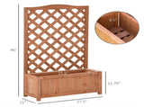 Brown 28" x 11" x 46" Wooden Raised Garden Bed for Patio Cucumber Growing, with Trellis 51841719