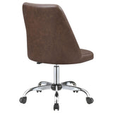 Brown and Chrome Adjustable Desk Chair B062P153793