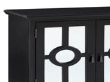 Classic Storage Cabinet 1pc Modern Traditional Accent Chest with Mirror Doors Antique Black Finish B011P169759