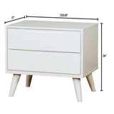 Mid-Century Modern White Color 1pc Nightstand Bedroom Furniture Solid wood Round Tapered Legs B011P218338