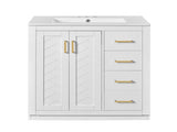 30'' Bathroom Vanity with Ceramic Sink Combo, Solid Wood Frame Bathroom Storage Cabinet, N710P191947K