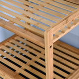 Bathroom Laundry Basket Bamboo Storage Basket with 2-tier Shelf 17.32 x 13 x 37.8 inch W40934117