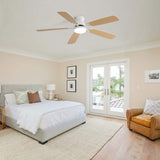 indoor Modern 52 Inch Ceiling Fan With Dimmable 6 Speed Wind 5 Blades Remote Control Reversible DC W882P146291