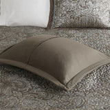 5 Piece Jacquard Bedspread Set with Throw Pillows Blue/Brown King B03597490