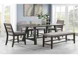 Set of 2 Counter Height Chairs With Upholstered Cushion, Grey B016P222637