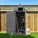 ZNTS 30.3"L X 21.3"W X 70.5"H Outdoor Storage Cabinet Tool Shed Wooden Garden Shed Gray W142267668