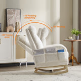 Modern Accent Rocking Chair Rocking Chair with Solid Wood Legs, Upholstered Nursery Glider Rocker, 88024389