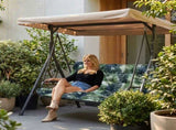Outdoor Swing Cushions 55 Inch, Waterproof 4" Thick Porch Swing Cushion Replacement with Backrest 67189054