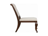 Set of 2 Cream Fabric Upholstered Dining Chairs, Barley Java B016P225455
