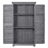 ZNTS TOPMAXen Garden Shed 3-tier Patio Storage Cabinet Outdoor Organizeren Lockers with Fir WF285327AAE