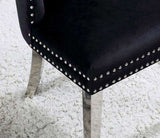 Contemporary Black Color Flannelette 2pcs Side Chairs Button-Tufted Upholstered Dining Chairs B011P208974
