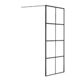 ZNTS Framed Glass Shower Screen 34" Width x 72"Height with 1/4" 6mm Silk-printing Tempered Glass, black W1675P165023