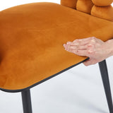 Orange Modern chair with golden color iron tube legs, soft cushions and comfortable W234P271318