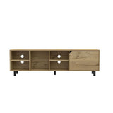 Valdivia Tv Stand for TVs up 70", Four Open Shelves, Five Legs -Light Oak B07092114