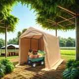 7x12ft Outdoor Portable Gazebo Storage Shelter Shed with 2 Roll up Zipper Doors & Vents Carport for W2373P186910