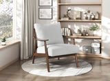 Modern Living Room 1pc Beige Accent Chair Solid Wood Brown Finish Wooden Furniture B011P287546
