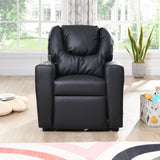 ZNTS Kids Recliner Chair Black PVC W311P216907