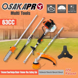 ZNTS 4 in 1 Multi-Functional Trimming Tool, 63CC 2-Cycle Garden Tool System with Gas Pole Saw, Hedge W46561893