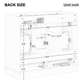 36" Bathroom Vanity without Sink, Cabinet Base Only, Six Drawers, Multi-Functional Drawer Divider, WF307973AAE
