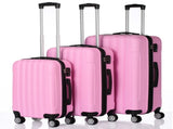 Vertical Striped 3-in-1 Luggage Set with Handle ABS Case with Swivel Wheels Aluminum Alloy 74372039