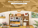 Beige Desktop Bookshelf for 27''/68.58cm Monitor, 93.9825.4073.66cm Engineered Wood Desk Hutch 23976534