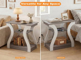 End Tables with Charging Station, 3-Tier Nightstand featuring USB, Type-C & Power Outlets, Black 32612293