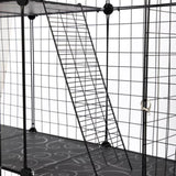 ZNTS 3-Tier Wire Cat Cage, Large Kennels Playpen with 3 Platforms, 3 Ramp Ladders and 4 Doors, Black W2181P155328