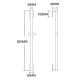 Stainless Steel Shower Set with Lengthened Shower Sliding Bar for Bathroom Black 87429542