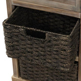 ZNTS TREXM Rustic Storage Cabinet with Two Drawers and Four Classic Rattan Basket for Dining/Living WF193442AAN