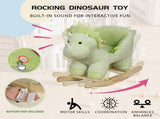 Kids Dinosaur Rocking Horse Ride-On Toy for Toddlers 18-36 Months, Plush Rocker with Jingle Bells 75639532