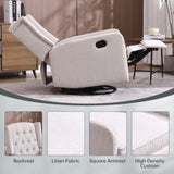 COOLMORE Recliner Chair,360 Degree Swivel Nursery Chair,Glider Chair,Modern Small W1539P151225
