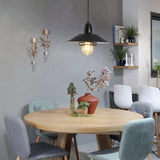 Farmhouse Vintage Pendant Light Black Fixture Pendant Lights with Spring Frame Adjustable Metal T3177P284004