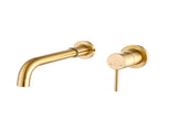 Wall Mount Faucet for Bathroom Sink or Bathtub, Single Handle 2 Holes Brass Rough-in Valve Included, T3177P269104