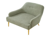 Modern Accent Chair Upholstered Armchair Single Sofa Chair with Curved Backrest and Gold Metal Legs N763P360684F
