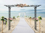 206*41*216cm Iron 16mm Tube Flat Top Courtyard Iron Arch Black 07933223