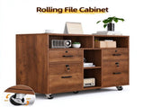 Wooden Filing Cabinet, 4 Drawers, Walnut, P2 Particle Board with Melamine Facing 39071771