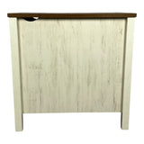 Farmhouse End Table with Charging Station,Night Stand with Barn Door and Drawer, Storage for Bedroom W1412P230407