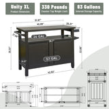 Grill Carts Outdoor Storage Cabinet with Wheels, Metal outdoor grill table Kitchen Dining Table W1859P170173