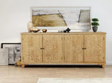 59" Brown Accent with 4 Doors, Natural Wood Buffet, Media, Console, W2295P306917
