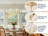 23.62 INCH Wagon Wheel Chandelier Modern Small Round Chandelier for Living Room Kitchen Island Foyer W5008P543811