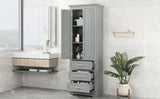 ZNTS Tall Storage Cabinet with Three Drawers for Bathroom/Office, Grey WF299282AAE