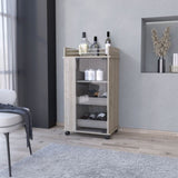 Baltimore Bar Cart with Casters, Glass Door and 2-Side Shelf B200P188866