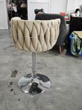 360&deg Fabric cover Swivel Bar Stools Set of 2, Adjustable Counter Height Bar Chairs with Woven Back & W2215P252780