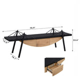 Sailboat-Shaped TV Stand, 70.87 inch Modern Entertainment Center with Drawer, MDF Wood Media Console W2317P253445