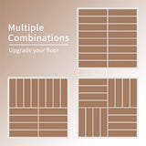 Patio Interlocking Deck Tiles, 12"x12" Square Composite Decking Tiles, Four Slat Plastic Outdoor W1859P181806