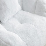 Giant Bean Bag Chair withFootstool, Oversized Bean Bag for Adults and Kids, Faux Fur Shell-Shaped 57728667