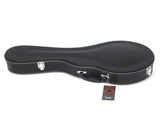 F-Style Microgroove Pattern Leather Wood Mandolin Case Black 93153544