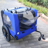 ZNTS Blue High Quality 16 inch air wheel Pet Bike Trailer for Dogs Foldable Bicycle Pet Trailer 69956740