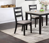 ZNTS Classic Stylish Black Finish 5pc Dining Set Kitchen Dinette Wooden Top Table and Chairs Upholstered B011119011